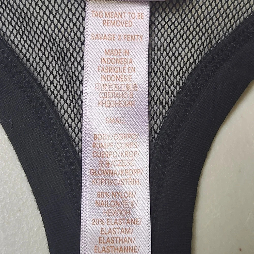 Savage X Fenty Lingerie Mesh Tank Top Small Black Racer Back Sheer‎ Rhianna